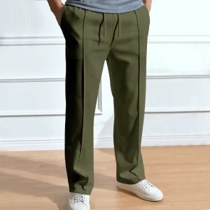 2024 Spring/Summer Hot Selling Men's Fashionable Casual Solid Color Pants Loose Tight Cord Straight Pants