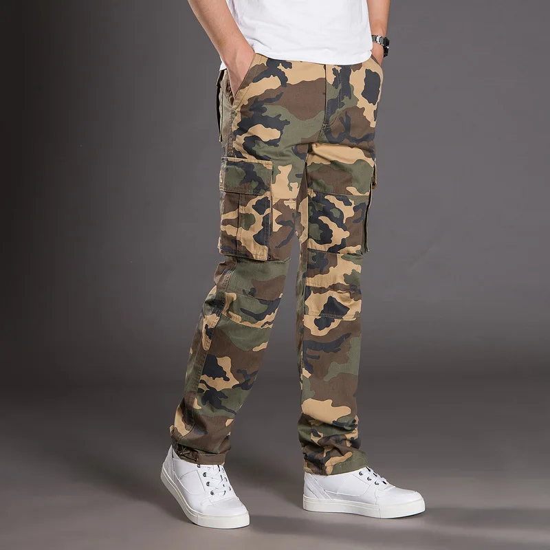 2025 Cotton Multi Flap Pockets Men's Straight Leg Cargo Pants Loose Casual Outdoor Pants Men's Work Pants For Hiking Tactical - Image 4