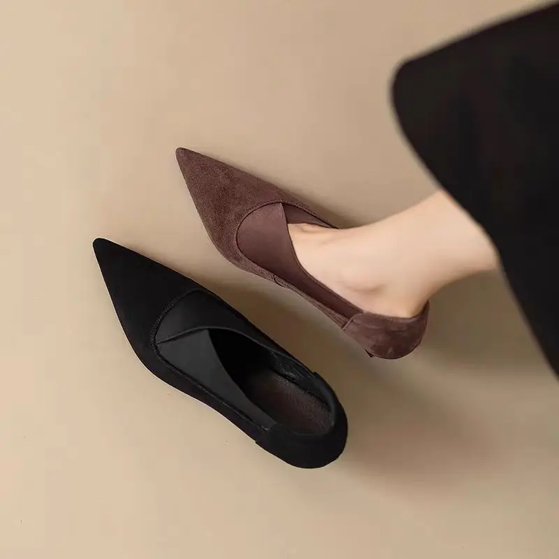 Spring/ Autumn New Comfortable Stiletto Women's Shoes Suede Party Women's Shoes Fashion Pointed Toe High Heels Zapatos De Mujer - Image 7