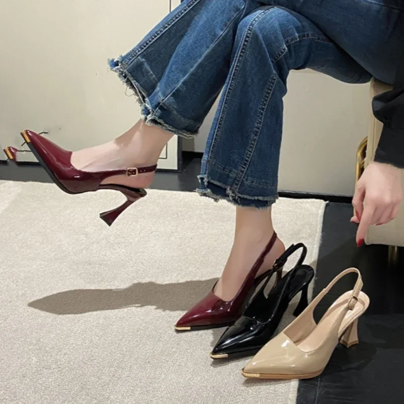 New Summer Pointed Toe Shallow Mouth Sexy Comfortable Party High Heel Sandals Fashionable Light Elegant Party Women's Shoes - Image 4