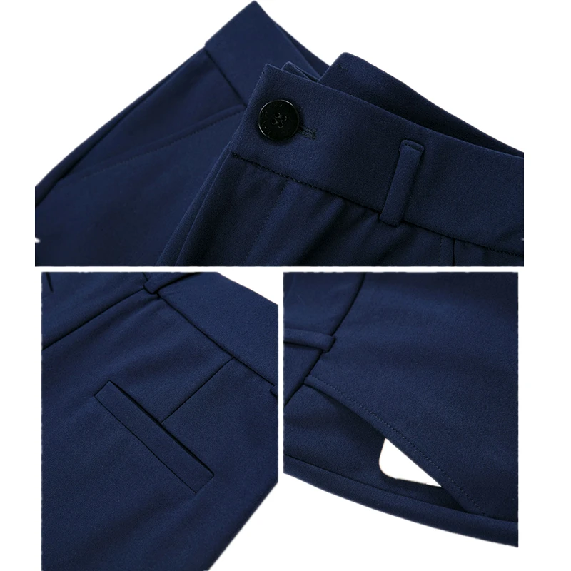 Stretch High Waist Trousers Women's Fashion Casual Pants Black Khaki Navy Blue Slacks Women Pantalones - Image 7