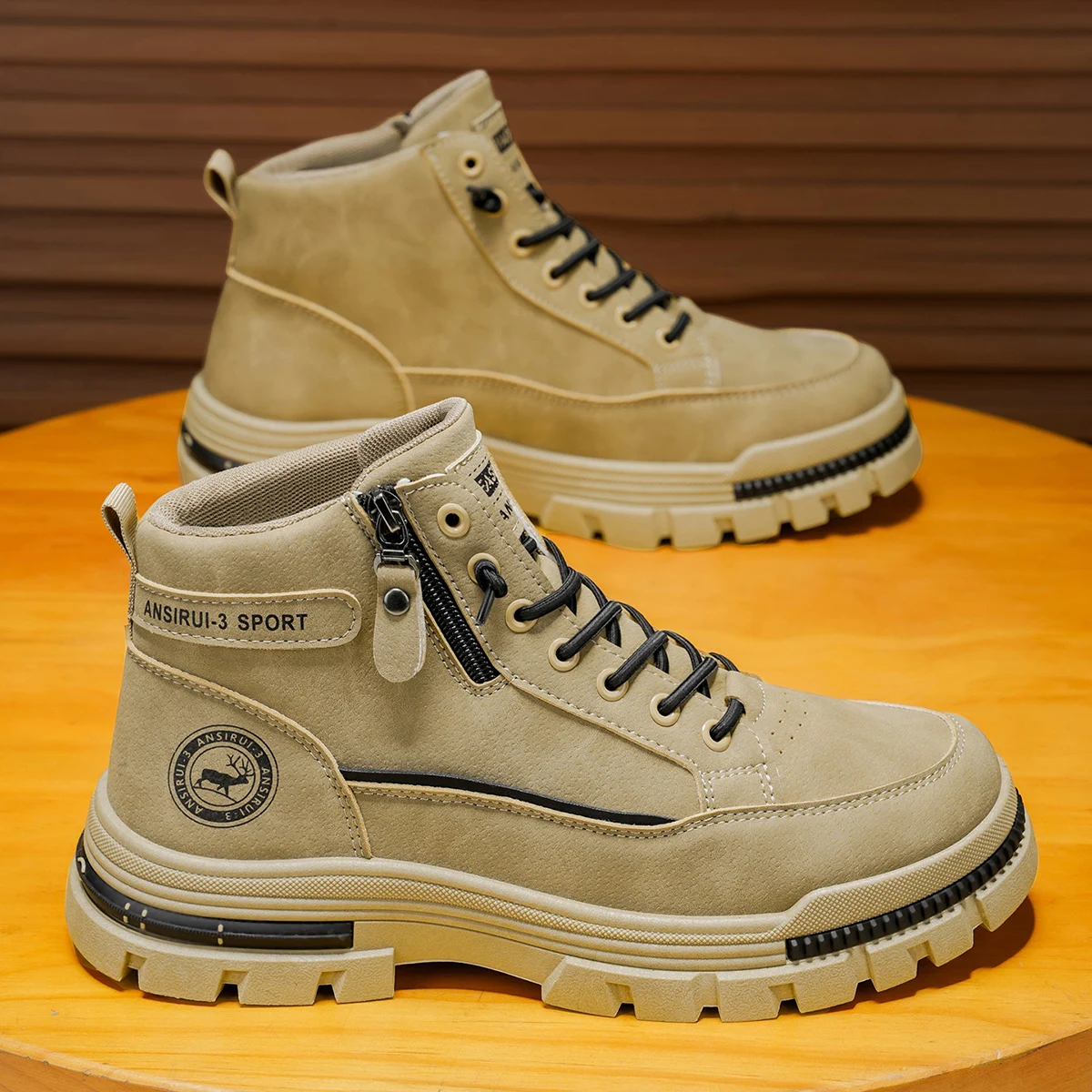 Men's high top denim boots, casual sports shoes, trendy and fashionable men's boots - Image 2