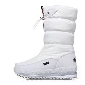 Winter thick women's snow boots Warm Plush Mid-calf Boots Non slip Waterproof Platform Snow Boot Casual Female White shoes