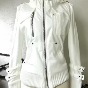 Street Y2k Gothic White Moto&Biker Coat Women Vintage Heavy Long Sleeve Jackets 2025 Early Autumn New Slim Fit Tops Mujer