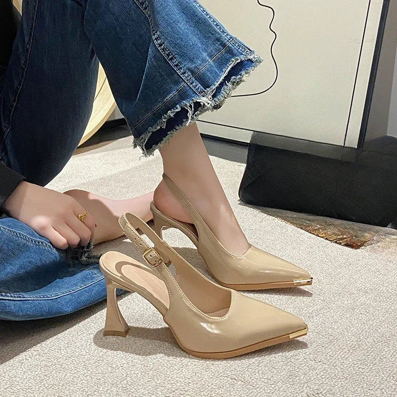 New Summer Pointed Toe Shallow Mouth Sexy Comfortable Party High Heel Sandals Fashionable Light Elegant Party Women's Shoes - Image 6