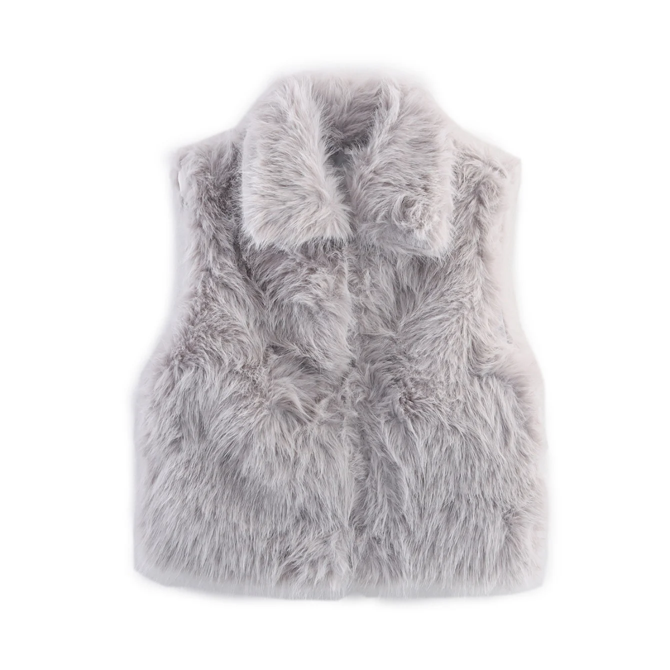 2025 Autumn Solid Women's Thick Warm Faux Fur Waistcoat Sleeveless Lapel Collar Front Hook Female Outerwear Fashion Chic Vest To - Image 3