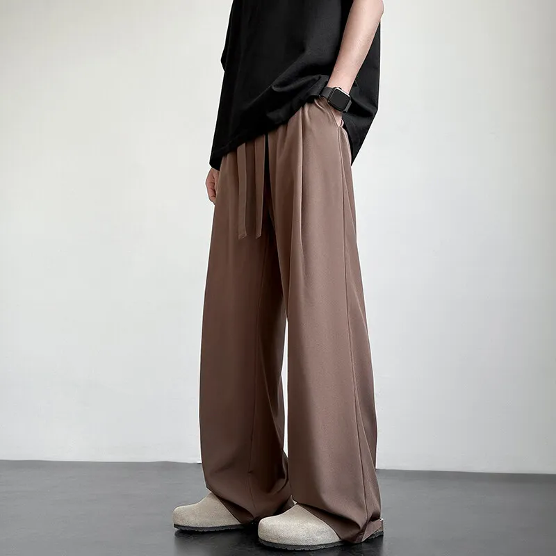 Men's Casual Straight Long Loose Pants Stretch Elastic Waist Jogger Korean Classic Blue Black Gray Male Brand Trousers Plus Size - Image 8
