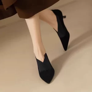 Spring/ Autumn New Comfortable Stiletto Women's Shoes Suede Party Women's Shoes Fashion Pointed Toe High Heels Zapatos De Mujer