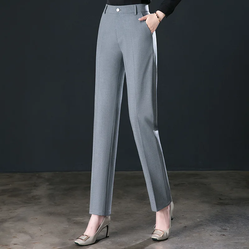 New Autumn Women's Suit Pants, Black Gray Khaki Pantalones Spring Female Slim Trousers, Asian Size 26 27 28 29 30 31 32 33 - Image 7
