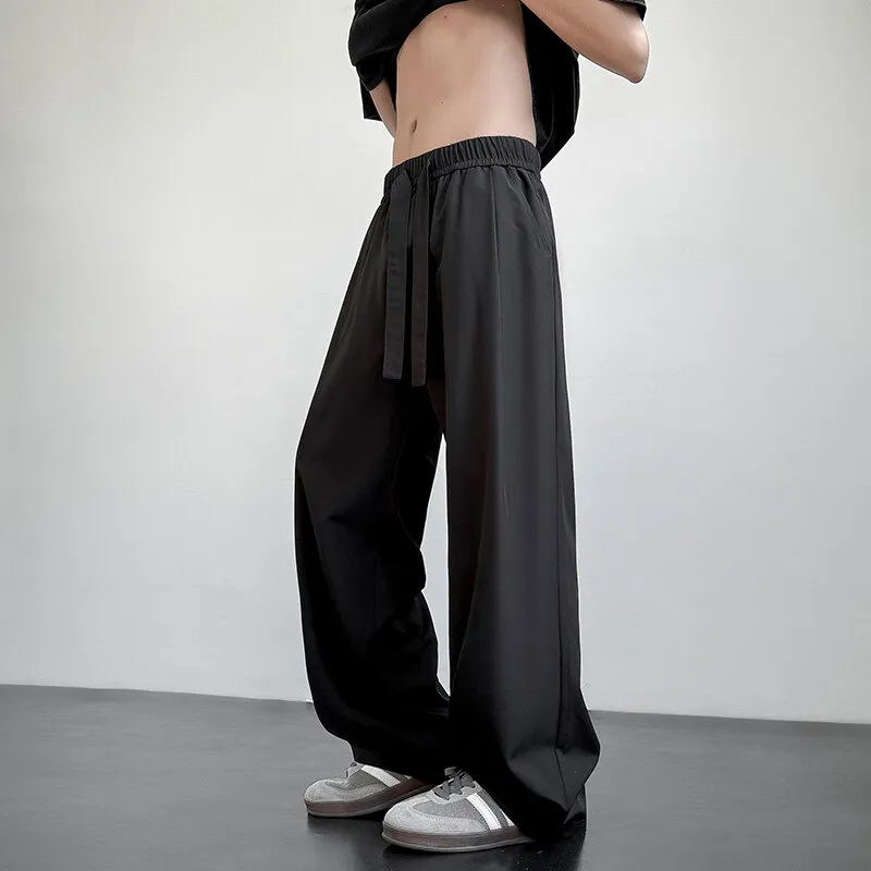 Men's Casual Straight Long Loose Pants Stretch Elastic Waist Jogger Korean Classic Blue Black Gray Male Brand Trousers Plus Size - Image 7