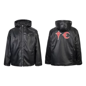 NEW Thug Club High-quality Heavyweight Ins Cotton Leather Jacket Casual Hooded High Street Loose Vintage Street Rock Men Women