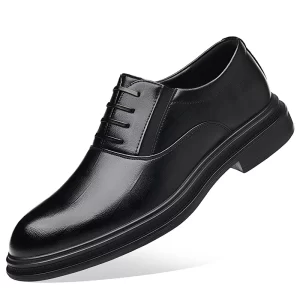 Men Dress Shoes Black Soft Leather Men Heighten Formal Shoes Casual Business Men Oxfords Suit Shoes