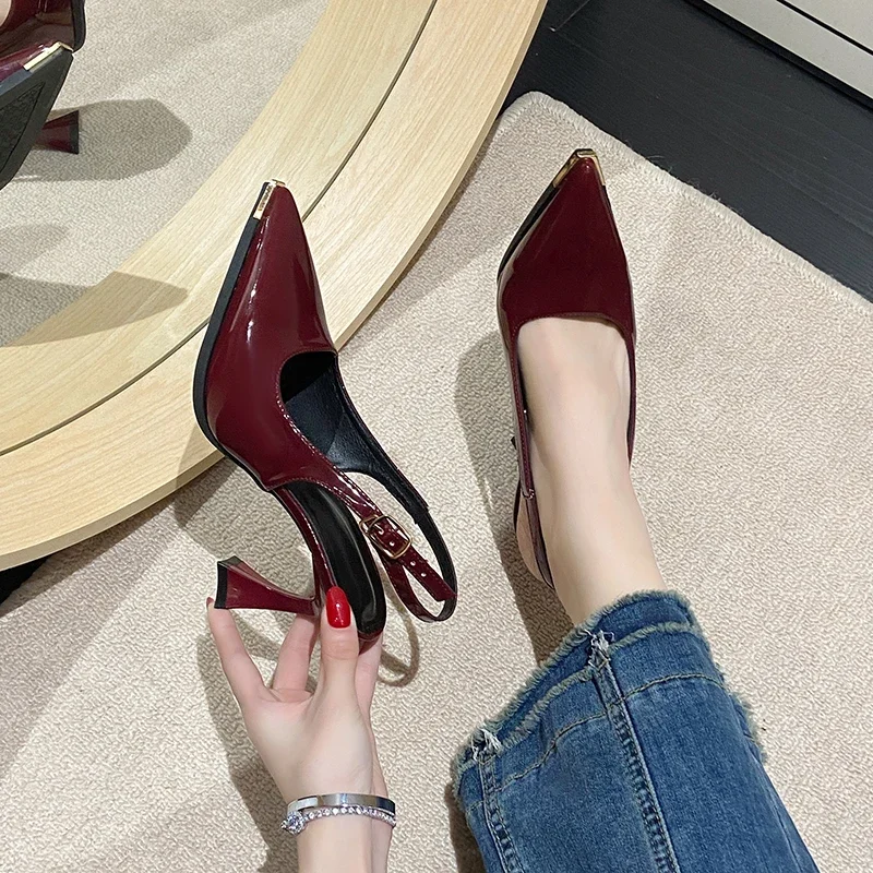 New Summer Pointed Toe Shallow Mouth Sexy Comfortable Party High Heel Sandals Fashionable Light Elegant Party Women's Shoes - Image 7