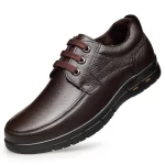 Handmade Leisure Men Shoes New Trendy Minimalist Work Shoes With Lace Up Middle-Aged Dad Formal Casual Business Leather Shoes
