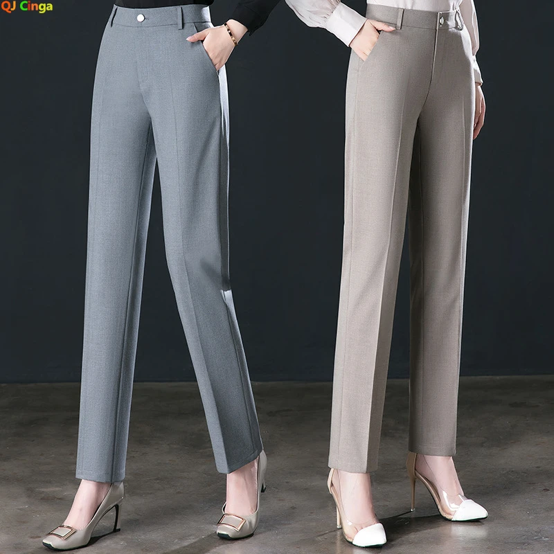 New Autumn Women's Suit Pants, Black Gray Khaki Pantalones Spring Female Slim Trousers, Asian Size 26 27 28 29 30 31 32 33 - Image 4