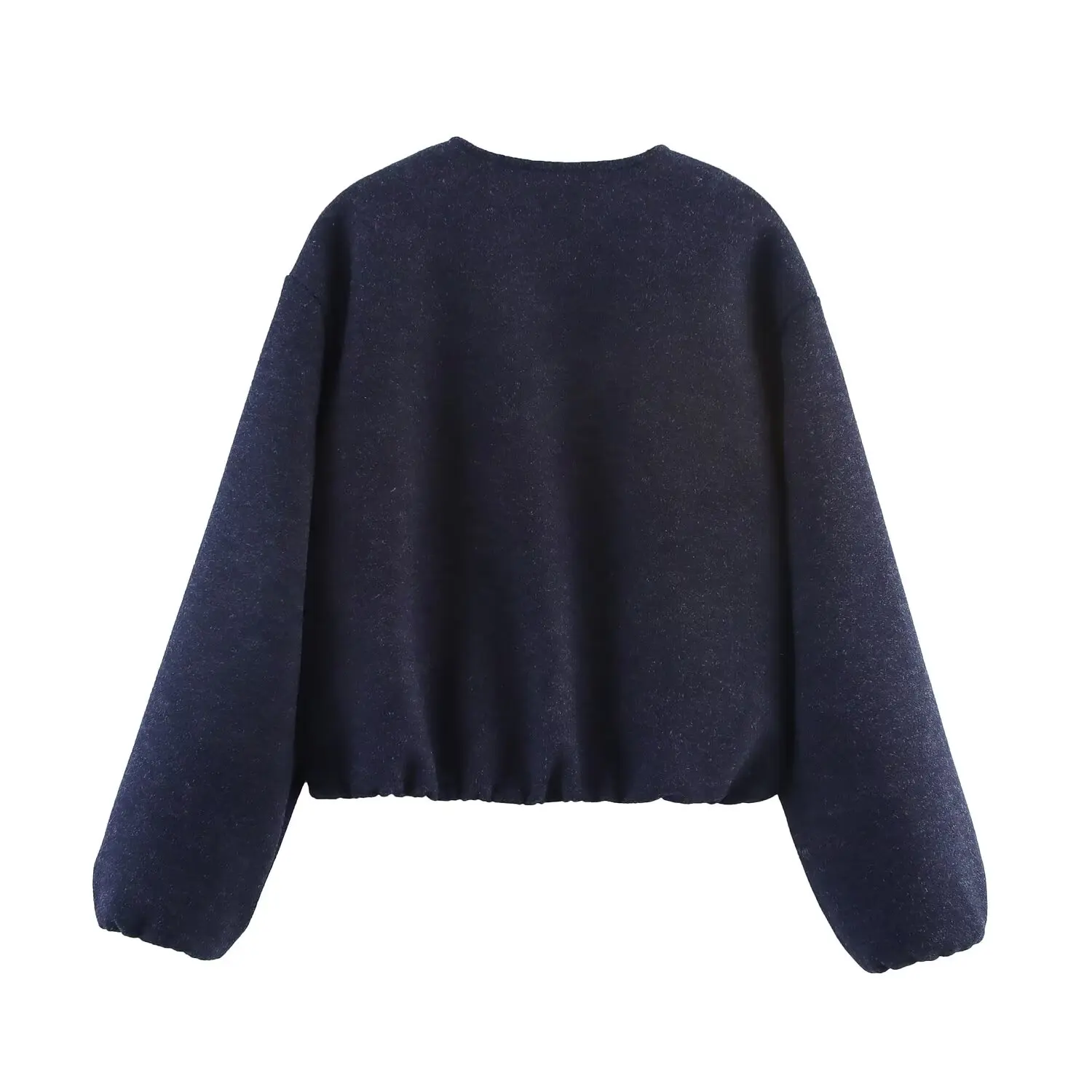 Women Fashion Short Jacket Coat Autumn And Winter New Retro O-Neck Long Sleeve Jacket Elastic Hem Zipper Soft Women'S Outerwear - Image 7