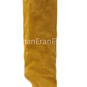 2025Spring and Autumn Fashion New Thick High Heels Women's Knee Length Wide Tube Version Fish Mouth Boots Middle Top Boots