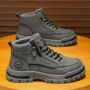 Men's high top denim boots, casual sports shoes, trendy and fashionable men's boots