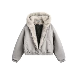 Y2K Winter Warm Clothing Men Women Retro Simple Plush Coat Sportswear New Loose Leather Motorcycle Punk Fur Collar Jacket Couple