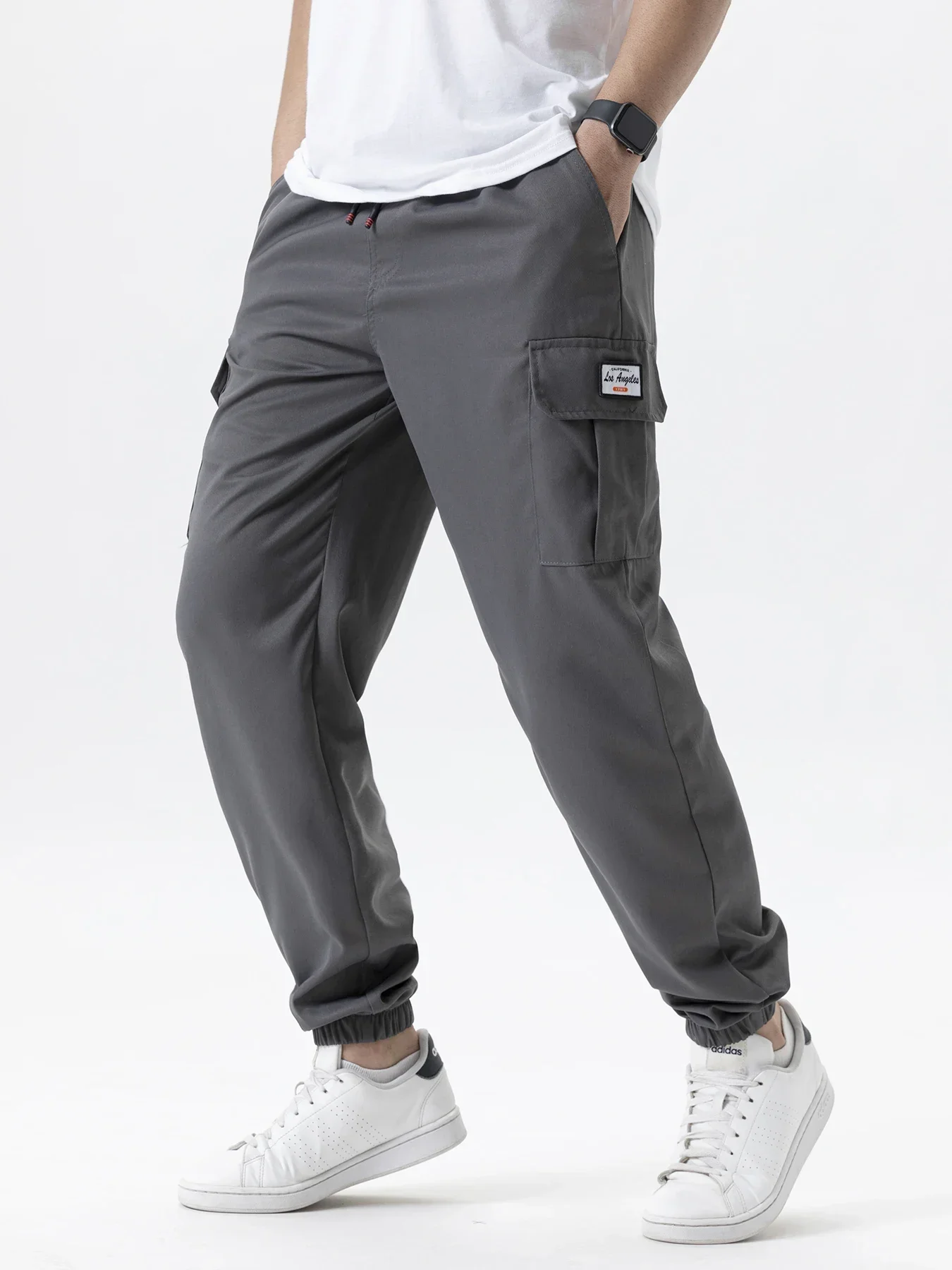 Men's Casual Cargo Sweatpants Spring/Autumn S-2XL Waist Drawstring Joggers Hiking Tactical Pants for Men with Pockets - Image 2