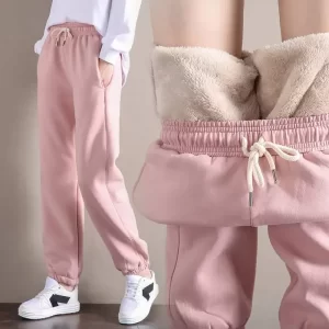 New Women's Pants Winter Casual Gym Sweatpants Warm Fleece Trousers Female Workout Lamb Wool Thick Sports Pants for Women