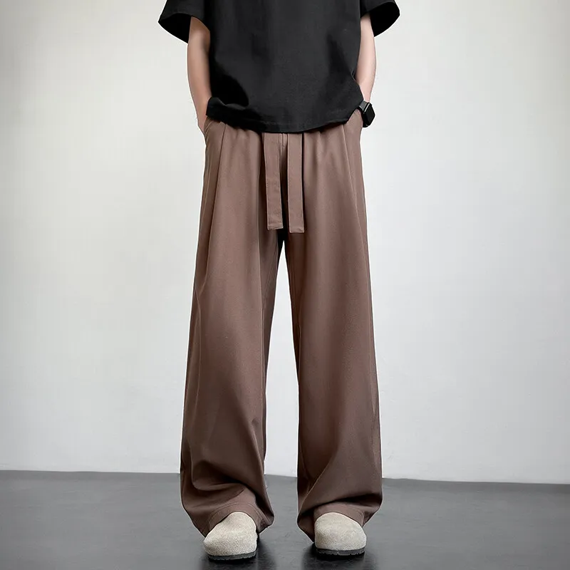 Men's Casual Straight Long Loose Pants Stretch Elastic Waist Jogger Korean Classic Blue Black Gray Male Brand Trousers Plus Size - Image 3