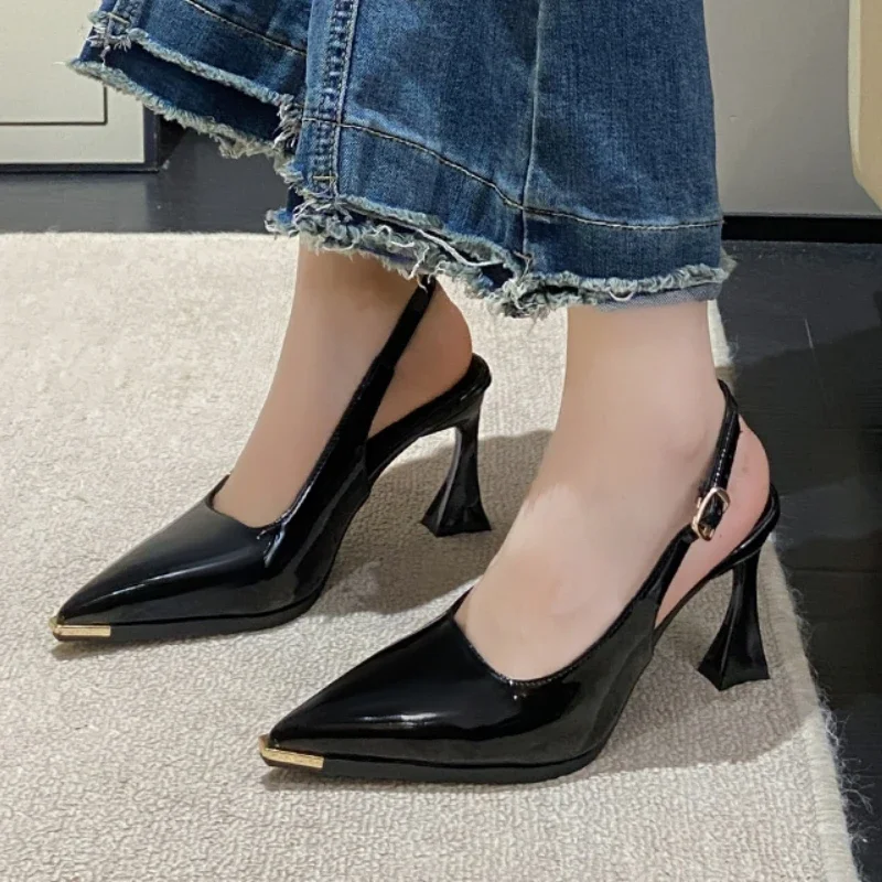 New Summer Pointed Toe Shallow Mouth Sexy Comfortable Party High Heel Sandals Fashionable Light Elegant Party Women's Shoes - Image 2