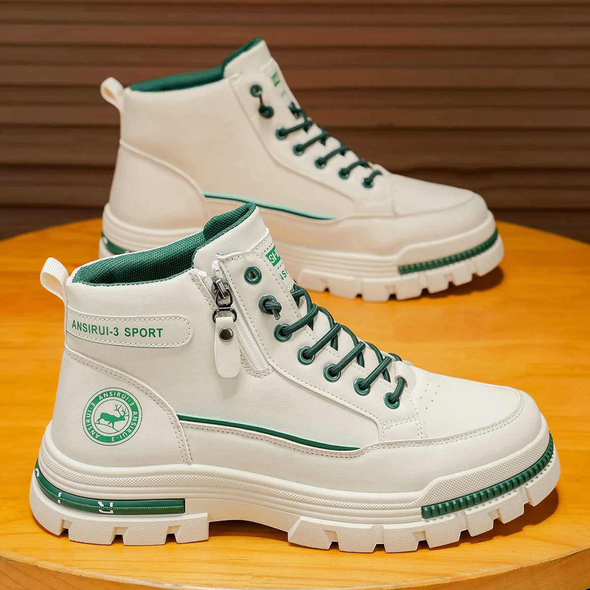 Men's high top denim boots, casual sports shoes, trendy and fashionable men's boots - Image 3