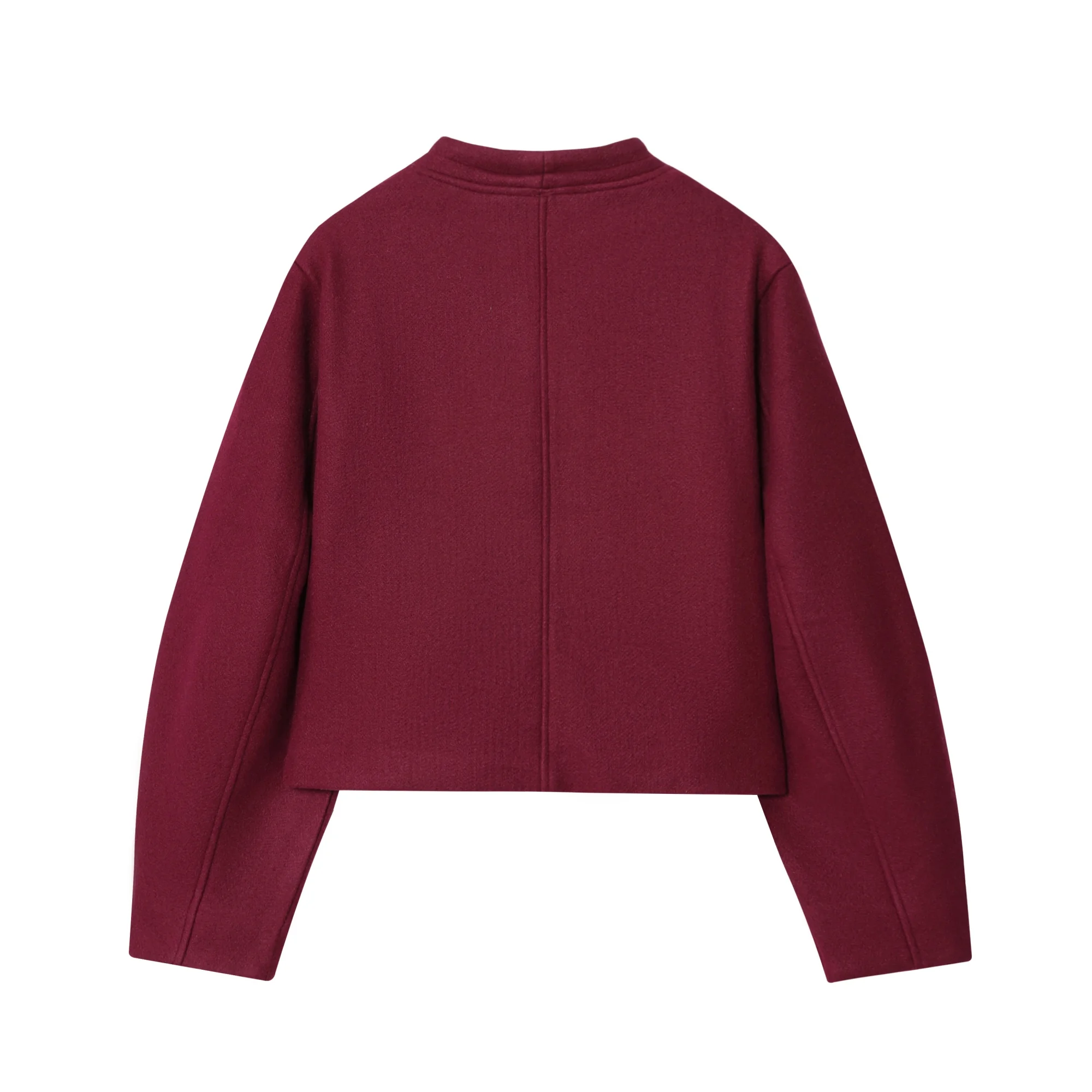 Women Short Jacket Women's Autumn Winter New Fashion Simple Short Coat Round Neck Single Breasted Commuting Casual Jacket Top - Image 7